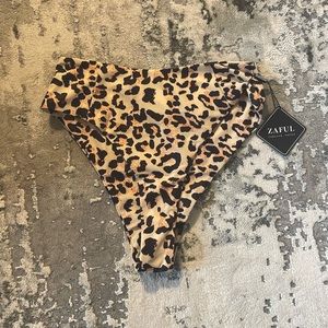ZAFUL Leopard Print High Waist Bikini Bottom